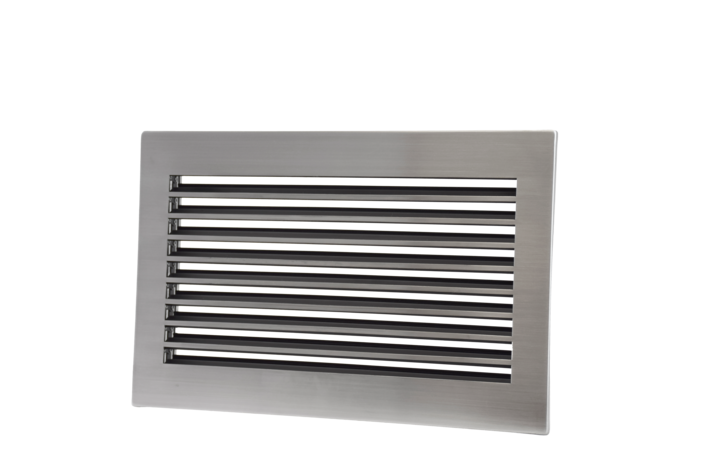 Kaltuftgitter 35/23 schwarz, Blende Edelstahl matt