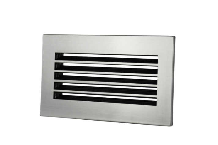 Kaltuftgitter 25/15 schwarz, Blende Edelstahl matt