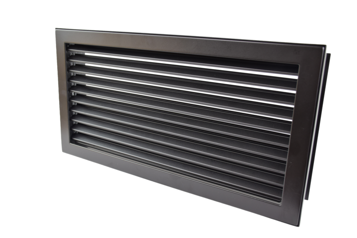 Kaltluftgitter 45 x 23 schwarz, putzbündig