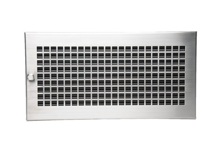 Warmluftgitter 45x23cm schwarz mit Designmaske 3 Edelstahl matt