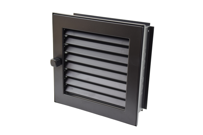 Warmluftgitter 20 x 20 schwarz, putzbündig