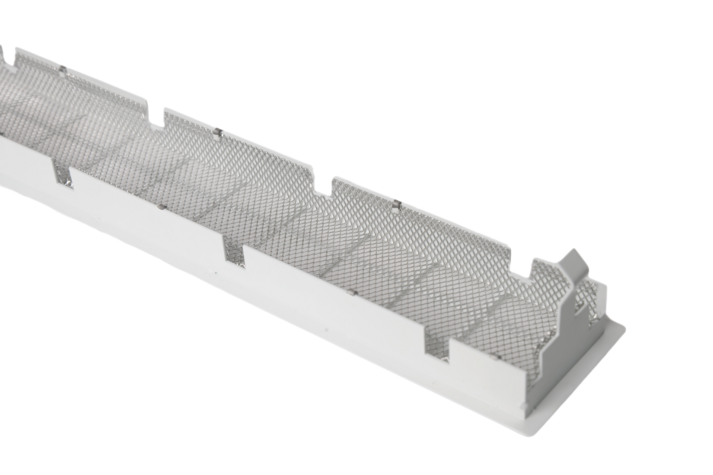 Gitter aktive Hinterlüftung 55cm weiß, rechteckiger Auslass