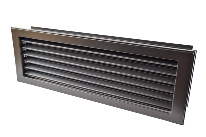 Kaltluftgitter 45 x 15 schwarz, putzbündig