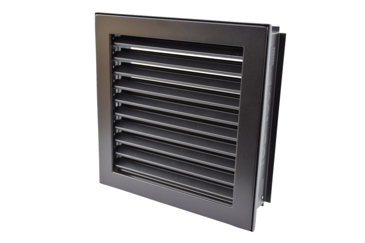 Kaltluftgitter 23 x 23 schwarz, putzbündig
