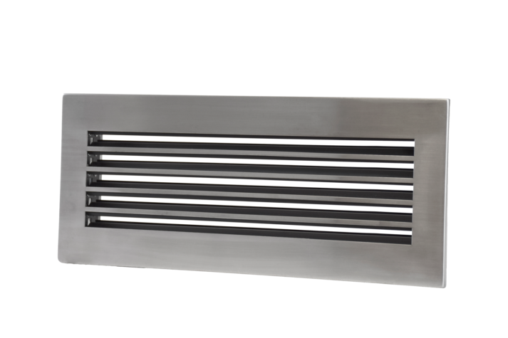 Kaltuftgitter 35/15 schwarz, Blende Edelstahl matt