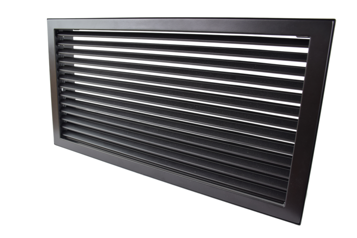 Kaltluftgitter 55 x 28 schwarz, putzbündig