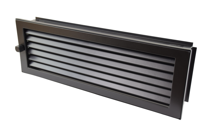 Warmluftgitter 45 x 15 schwarz, putzbündig