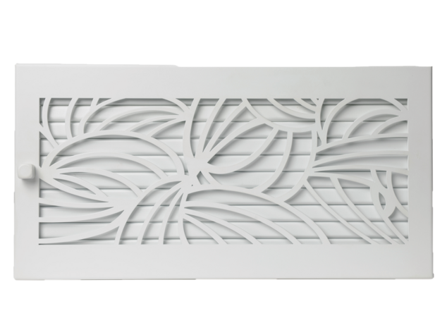 Warmluftgitter 45x23cm weiß mit Designmaske 2 weiß