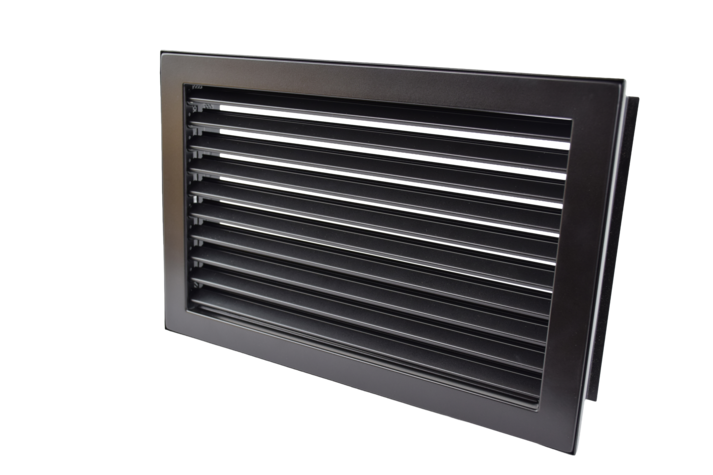 Kaltluftgitter 35 x 23 schwarz, putzbündig