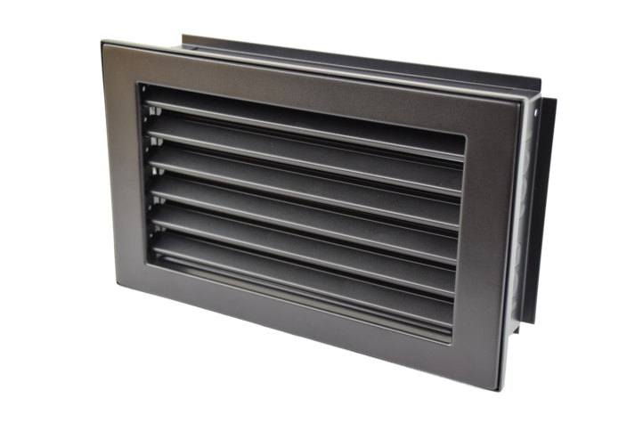 Kaltluftgitter 25 x 15 schwarz, putzbündig