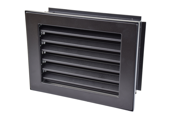 Kaltluftgitter 20 x 15 schwarz, putzbündig