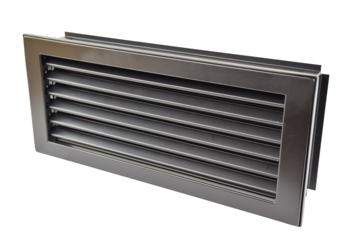 Kaltluftgitter 35 x 15 schwarz, putzbündig