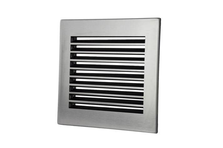 Kaltuftgitter 23/23 schwarz, Blende Edelstahl matt