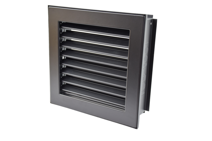 Kaltluftgitter 20 x 20 schwarz, putzbündig