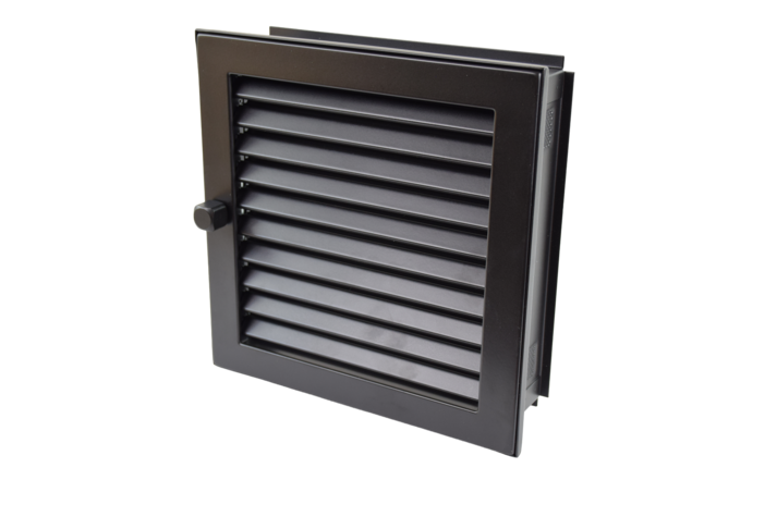 Warmluftgitter 23 x 23 schwarz, putzbündig